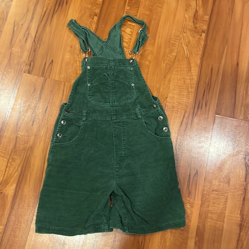 Thrifted Green Overall Shorts